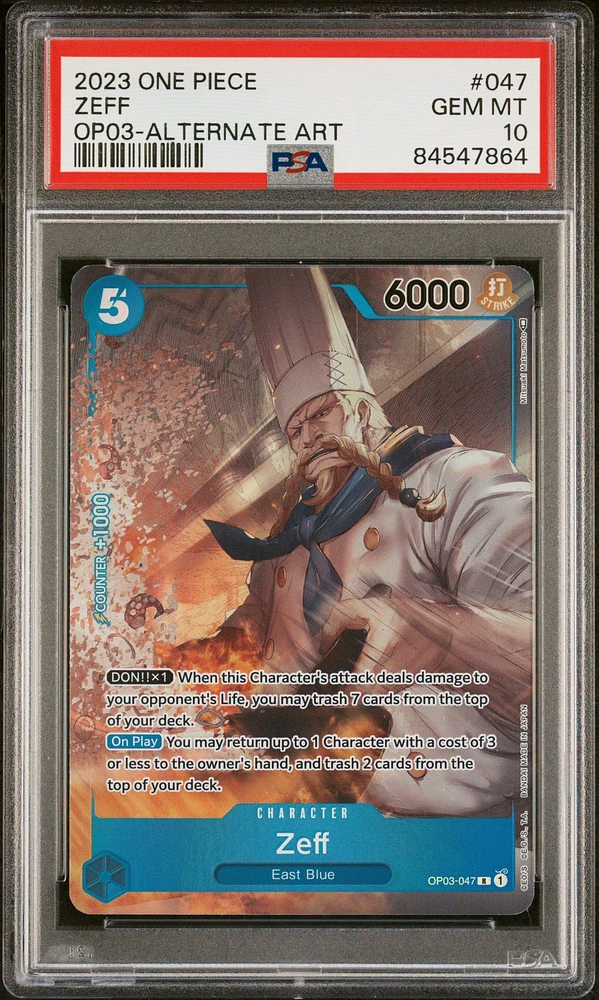 2023 One Piece Pillars Of Strength 047 Zeff Alternate Art PSA 10
