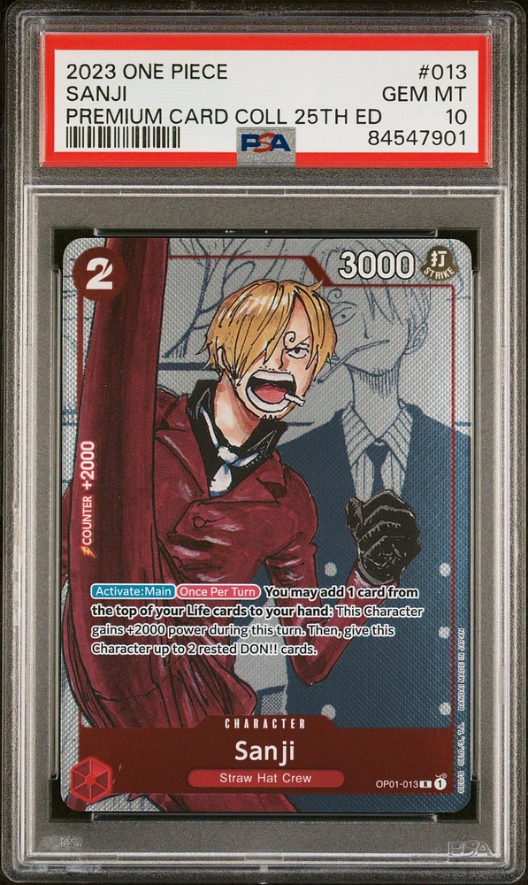 2023 One Piece Premium Bandai Premium Card Collection 25th Edition 013 Sanji PSA 10