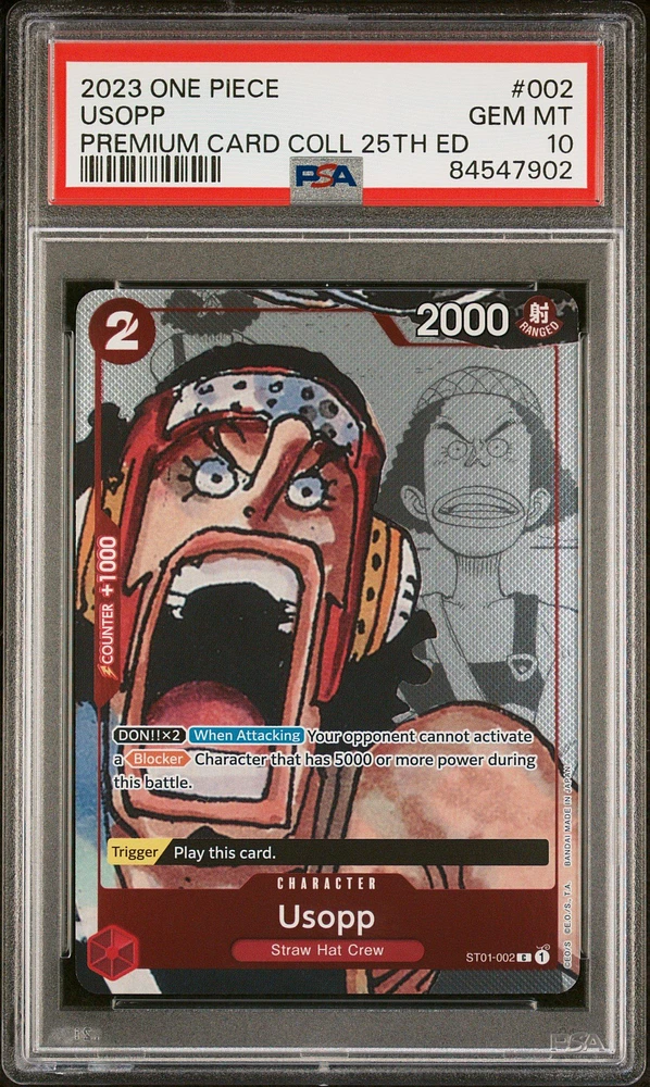 2023 One Piece Premium Bandai Premium Card Collection 25th Edition 002 Usopp PSA 10