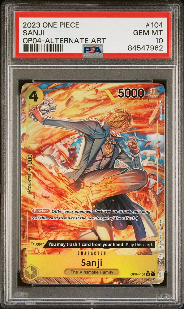 2023 One Piece Kingdoms Of Intrigue 104 Sanji PSA 10