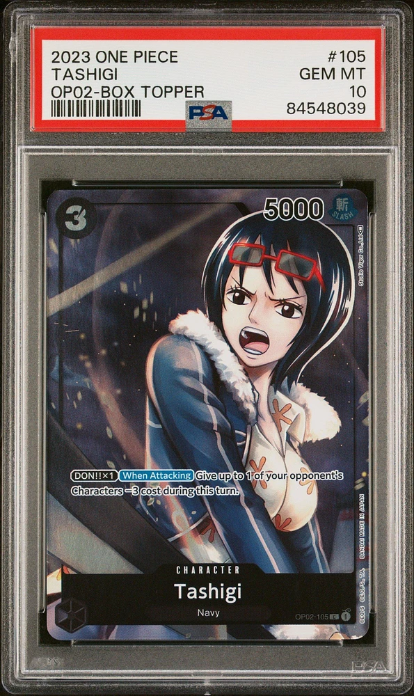 2023 One Piece Paramount War 105 Tashigi Box Topper PSA 10