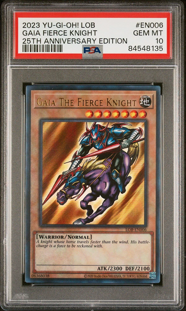 2023 Yu-gi-oh! Legend Of Blue Eyes White Dragon 25th Anniversary Edition En006 Gaia The Fierce Knight PSA 10