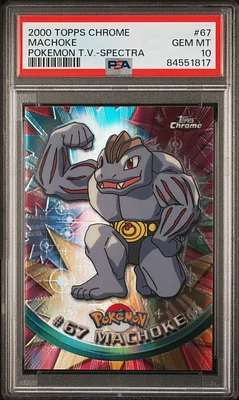 2000 Topps Chrome Pokemon T.v. 67 Machoke Spectra PSA 10