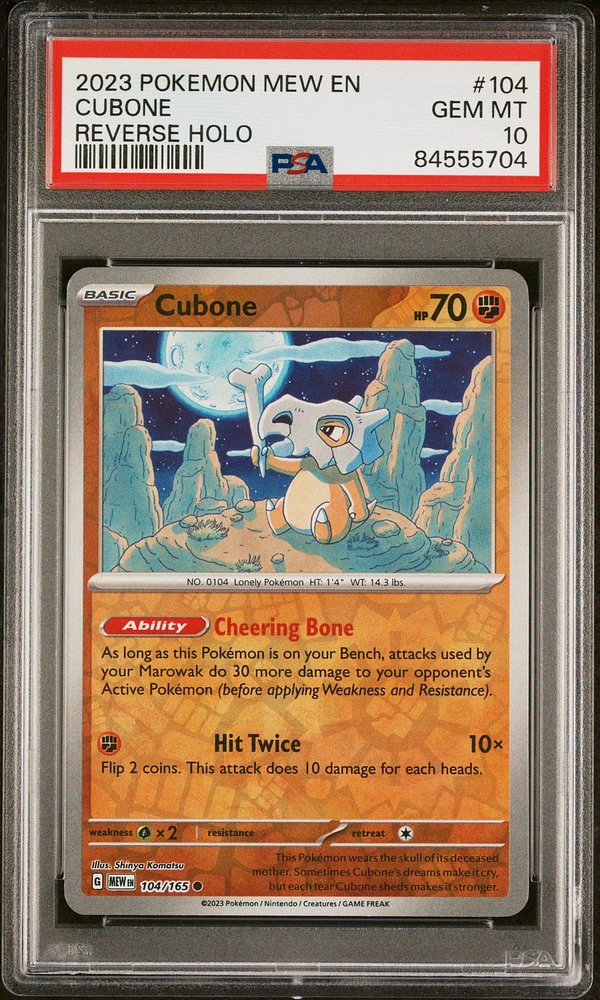 2023 Pokemon Mew En-151 104 Cubone PSA 10