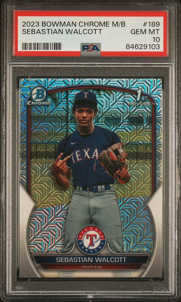 2023 Bowman Mega Box Chrome 189 Sebastian Walcott PSA 10