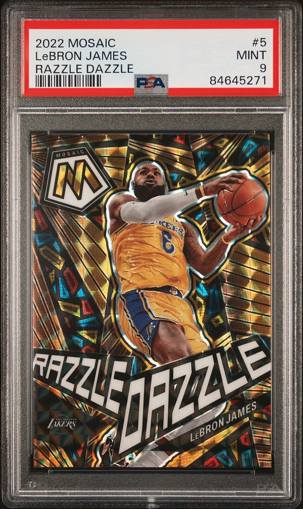 2022 Panini Mosaic Razzle Dazzle 5 Lebron James PSA