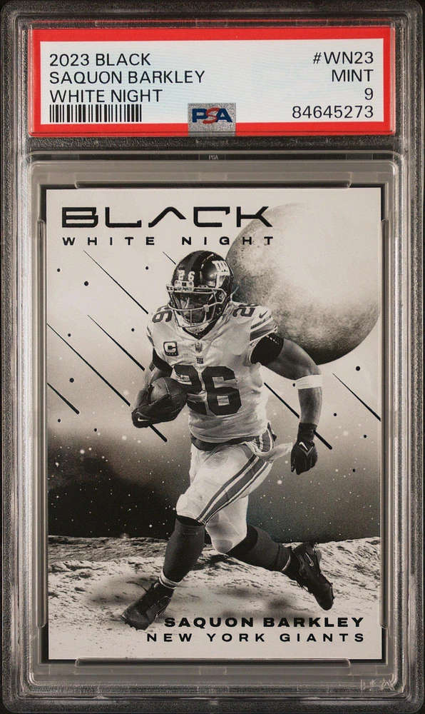 2023 Panini Black White Night Wn23 Saquon Barkley PSA 9