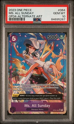 2023 One Piece Kingdoms Of Intrigue 064 Ms. All Sunday Alternate Art PSA 10