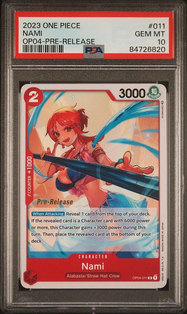 2023 One Piece Kingdoms Of Intrigue 011 Nami Pre-release PSA 10