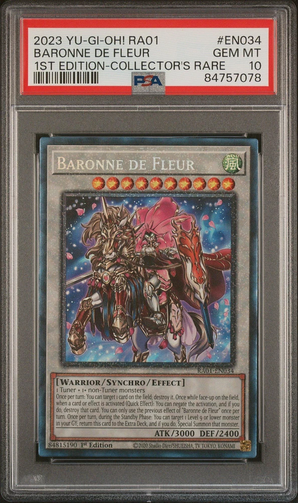 2023 Yu-gi-oh! Ra01-25th Anniversary Rarity Collection En034 Baronne De Fleur 1st Edition-collector's Rare PSA 10