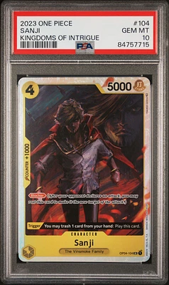 2023 One Piece Kingdoms Of Intrigue 104 Sanji PSA 10
