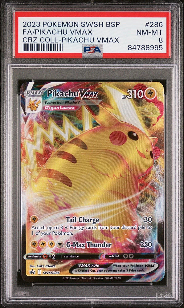 2023 Pokemon Swsh Black Star Promo 286 Fa/pikachu Vmax PSA 8