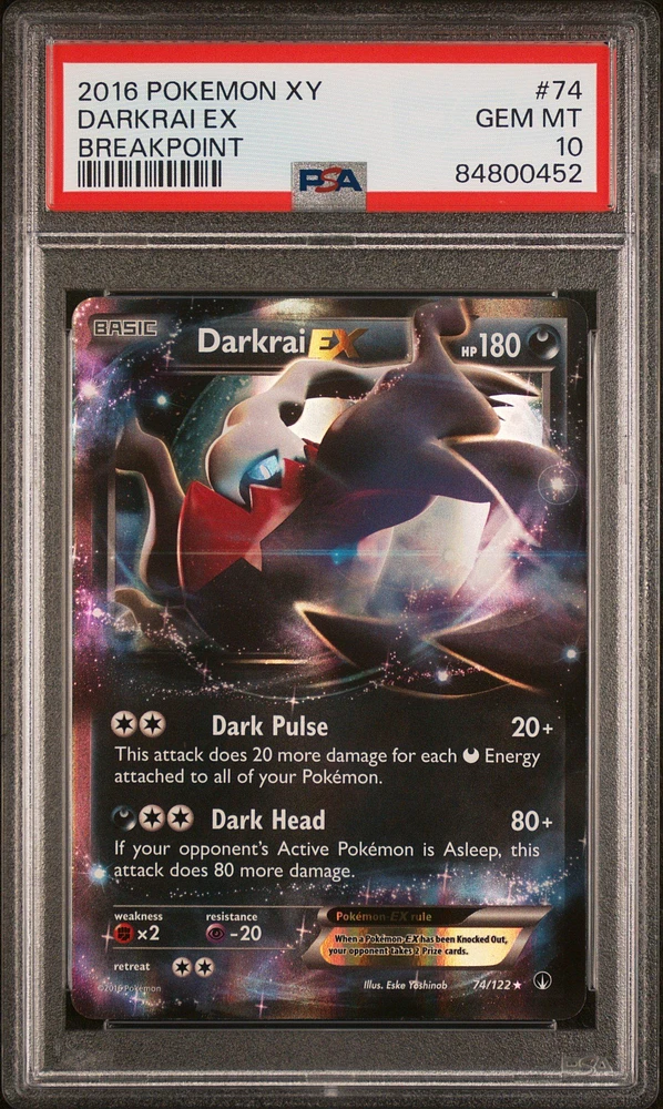 2016 Pokemon Xy Breakpoint 74 Darkrai Ex PSA 10