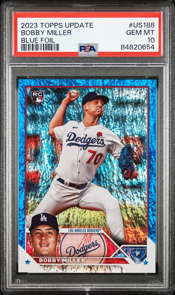 2023 Topps Update Us188 Bobby Miller Blue Foil PSA 10