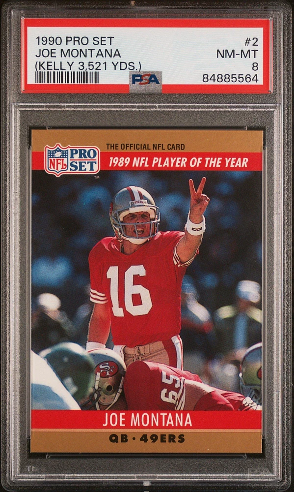 1990 Pro Set 2 Joe Montana (kelly 3,521 Yds.) PSA