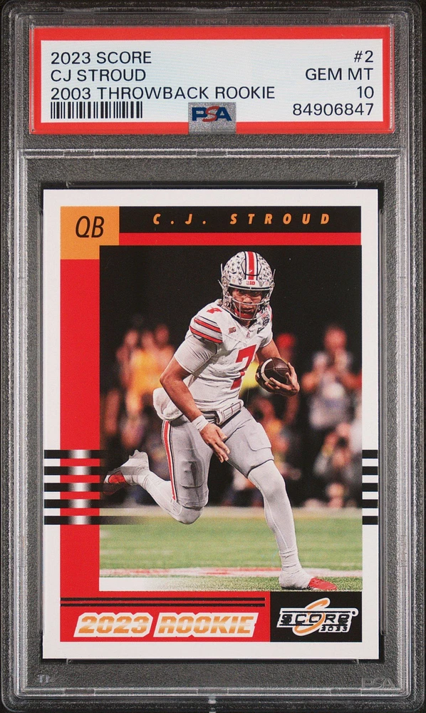 2023 Panini Score 2003 Throwback Rookie 2 Cj Stroud PSA 10