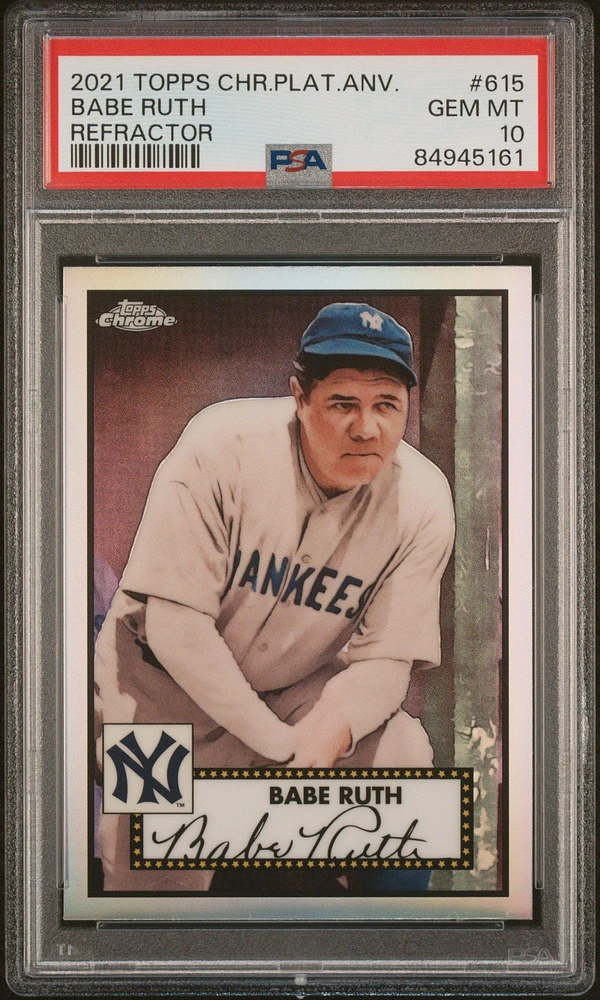 2021 Topps Chrome Platinum Anniversary 615 Babe Ruth PSA 10