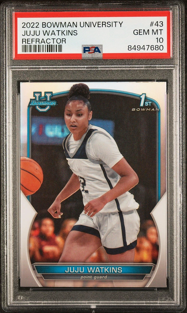 2022 Bowman Chrome University 43 Juju Watkins Refractor PSA 10