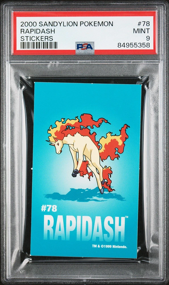 2000 Sandylion Pokemon Stickers 78 Rapidash PSA 9