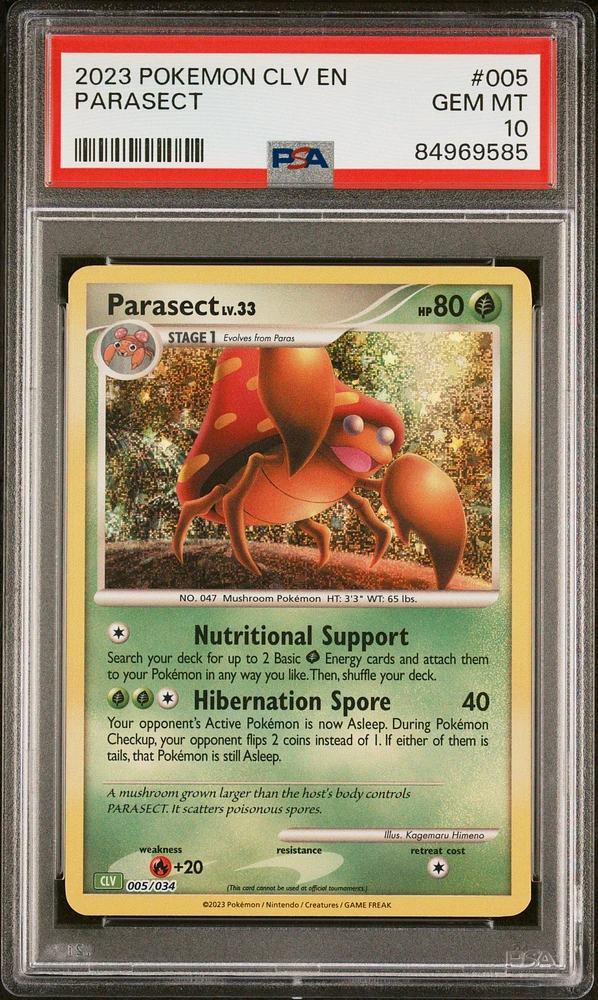2023 Pokemon Clv-trading Card Game Classic Venusaur & Lugia Ex Deck 005 Parasect PSA 10