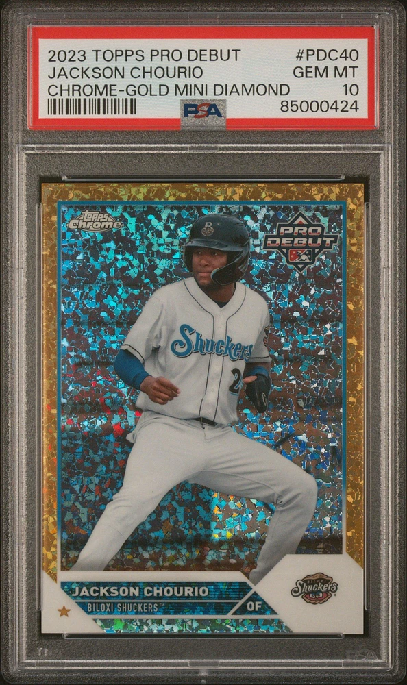 2023 Topps Pro Debut Pdc40 Jackson Chourio Chrome-gold Mini Diamond PSA 10
