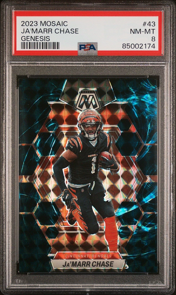 2023 Panini Mosaic 43 Ja'marr Chase Genesis PSA 8