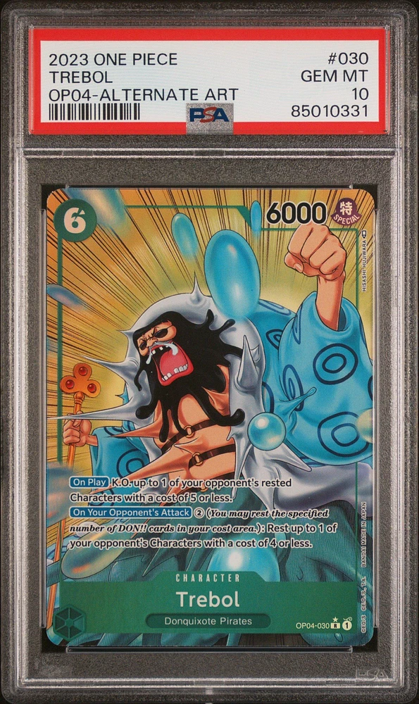 2023 One Piece Kingdoms Of Intrigue 030 Trebol Alternate Art PSA 10