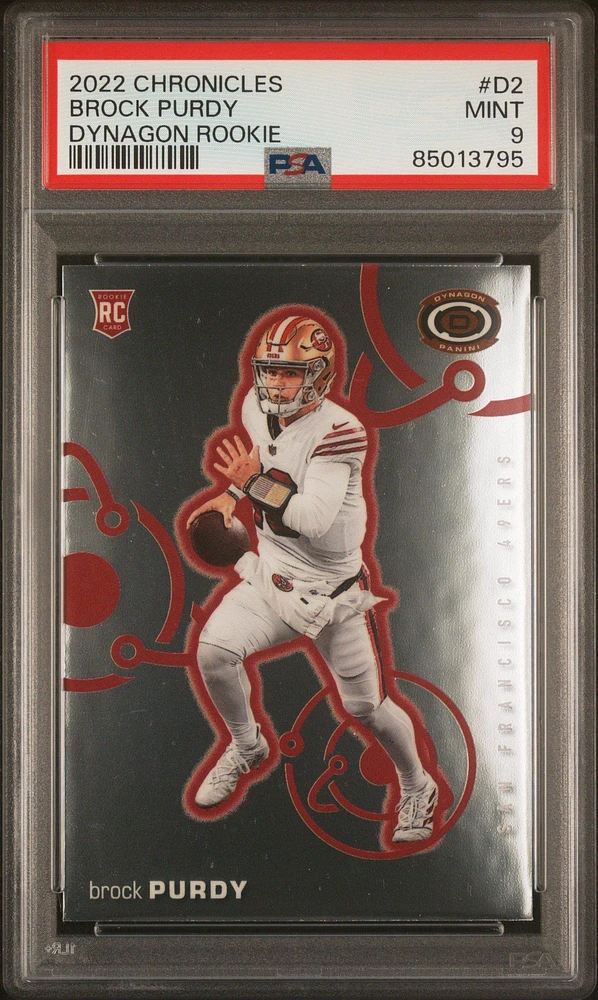 2022 Panini Chronicles Dynagon Rookies D2 Brock Purdy PSA 9