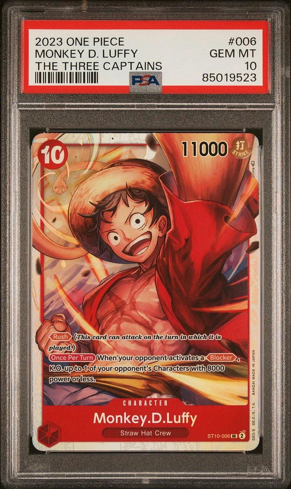 2023 One Piece Ultra Deck-the Three Captains Monkey D. Luffy PSA 10