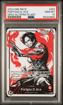 2023 One Piece Pillars Of Strength 001 Portgas D. Ace Alternate Art PSA 10