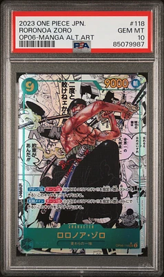 2023 One Piece Japanese Wings Of The Captain 118 Roronoa Zoro Manga Alternate Art PSA 10