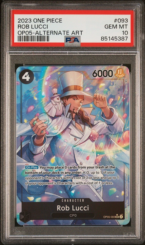 2023 One Piece Awakening Of The New Era 093 Rob Lucci Alternate Art PSA 10