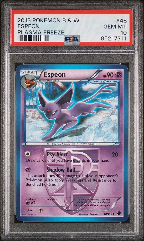 2013 Pokemon Black & White Plasma Freeze 48 Espeon PSA