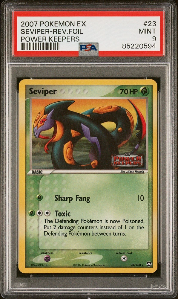 2007 Pokemon Ex Power Keepers 23 Seviper-reverse Foil PSA 9