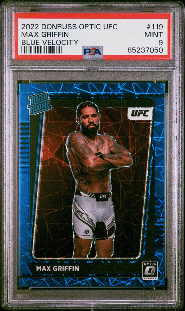 2022 Panini Donruss Optic Ufc 119 Max Griffin Blue Velocity PSA 9