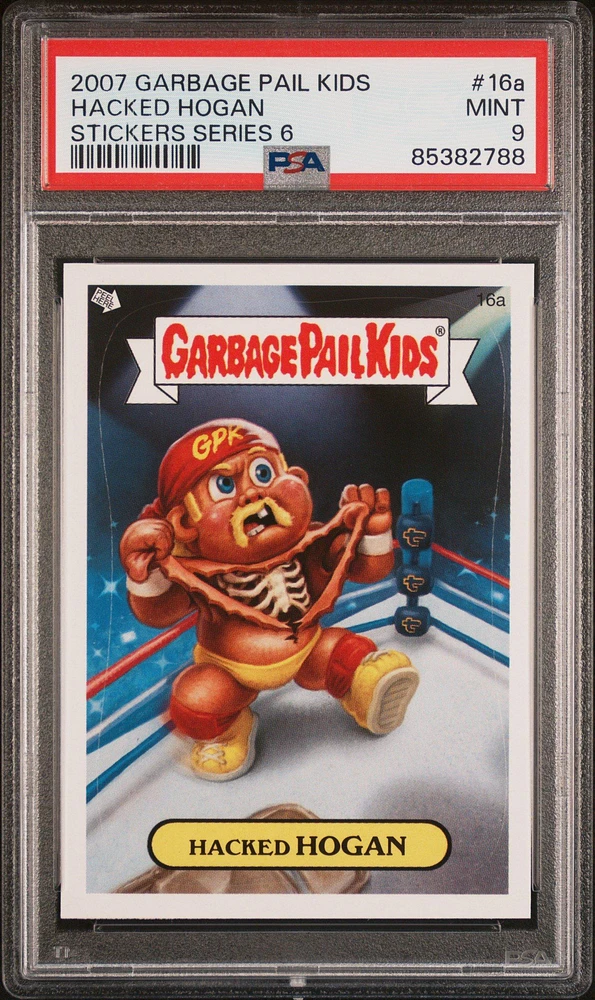 2007 Garbage Pail Kids Stickers Series 6 16a Hacked Hogan PSA 9