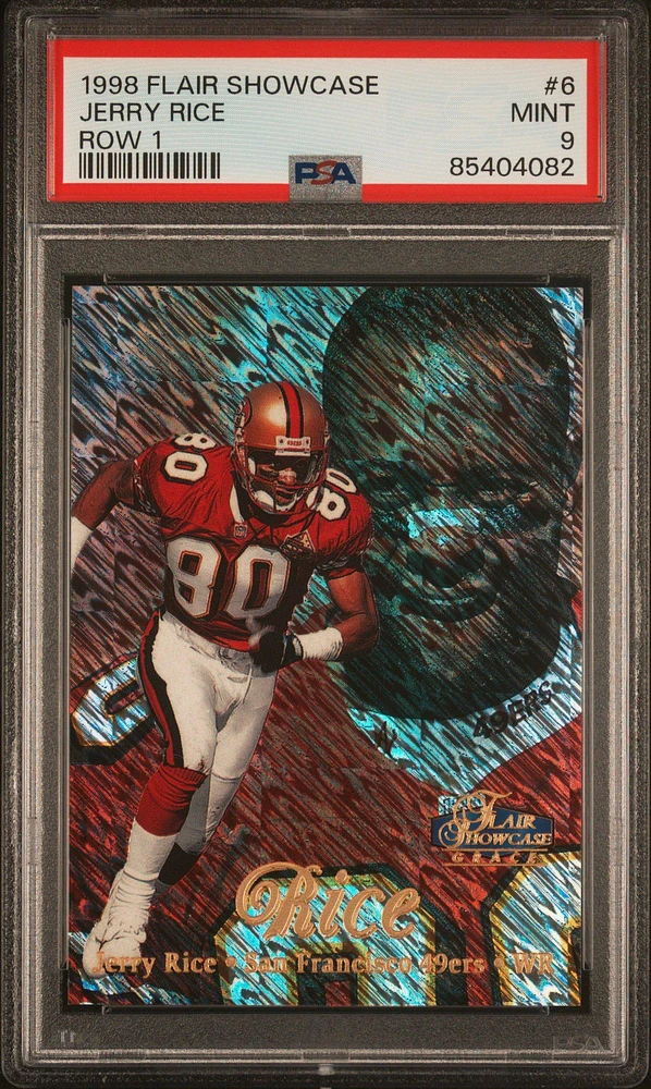 1998 Flair Showcase 6 Jerry Rice Row 1 PSA 9
