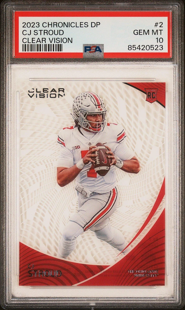 2023 Panini Chronicles Draft Picks Clear Vision 2 Cj Stroud PSA 10
