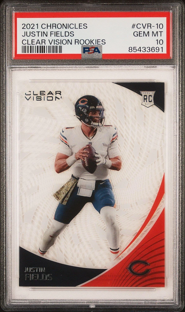 2021 Panini Chronicles Clear Vision Rookies Cvr-10 Justin Fields PSA 10