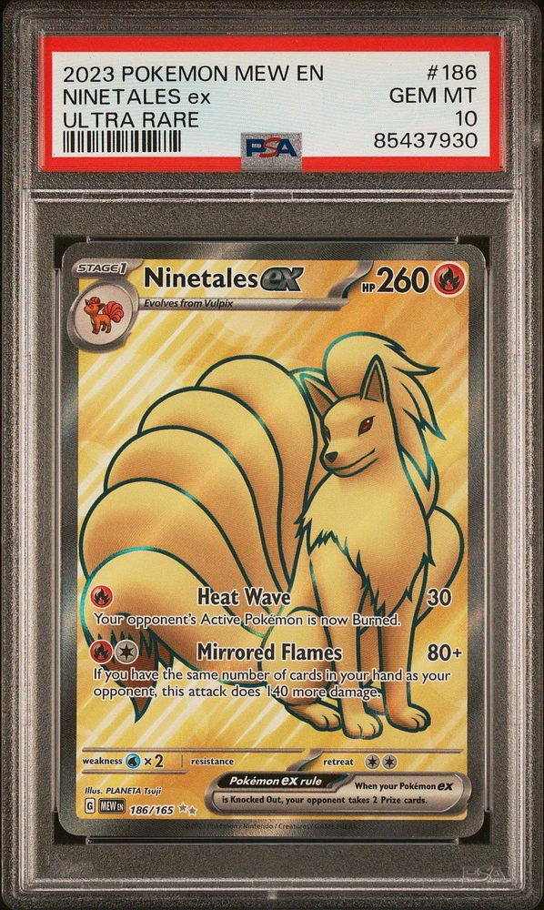 2023 Pokemon Mew En-151 186 Ninetales Ex PSA 10