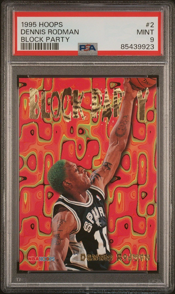 1995 Hoops Block Party 2 Dennis Rodman PSA 9