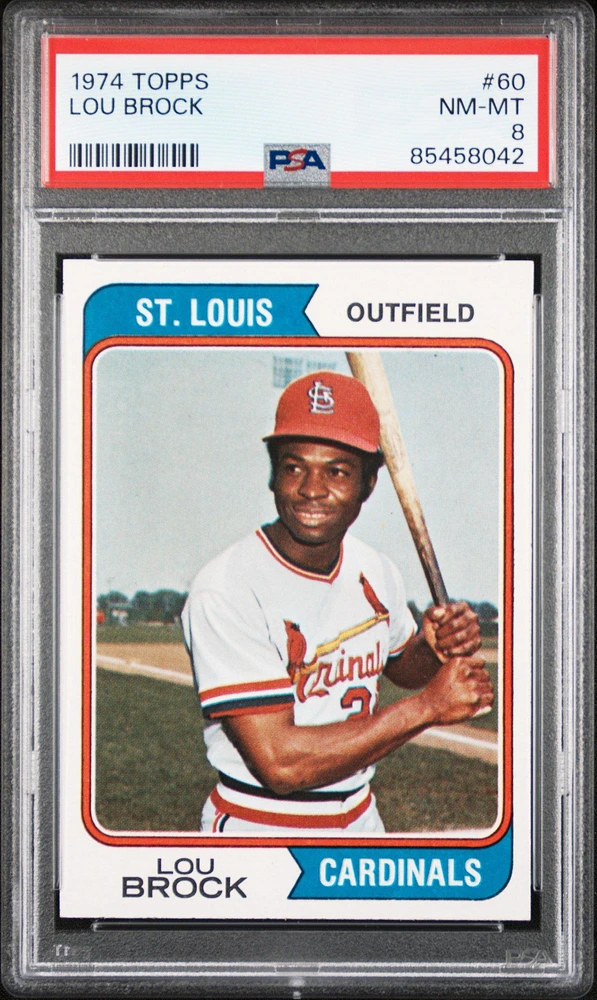 1974 Topps 60 Lou Brock PSA 8