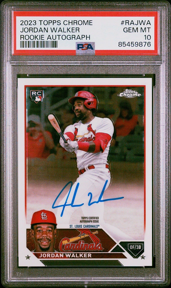 2023 Topps Chrome Rookie Autograph Rajwa Jordan Walker PSA 10