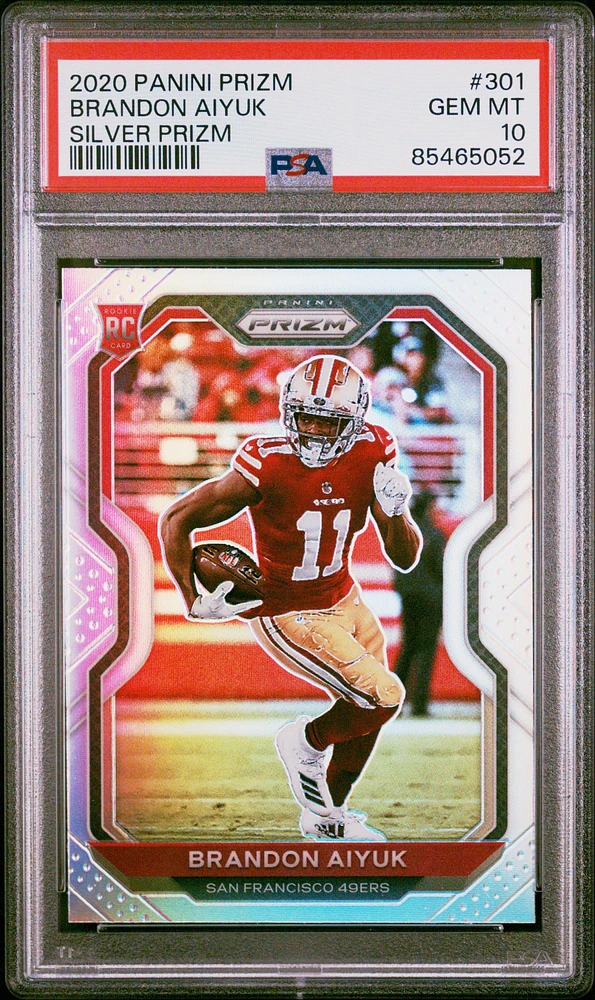 2020 Panini Prizm 301 Brandon Aiyuk Silver Prizm PSA 10