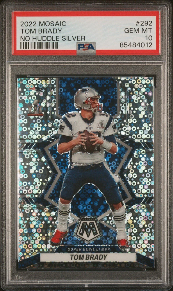 2022 Panini Mosaic 292 Tom Brady No Huddle Silver PSA 10
