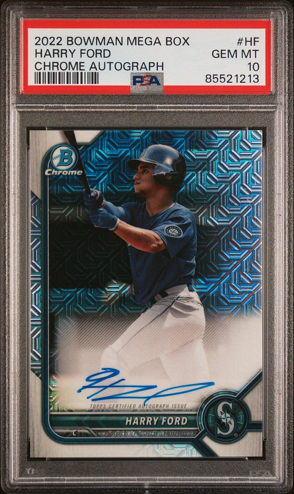2022 Bowman Mega Box Chrome Autographs Hf Harry Ford PSA 10
