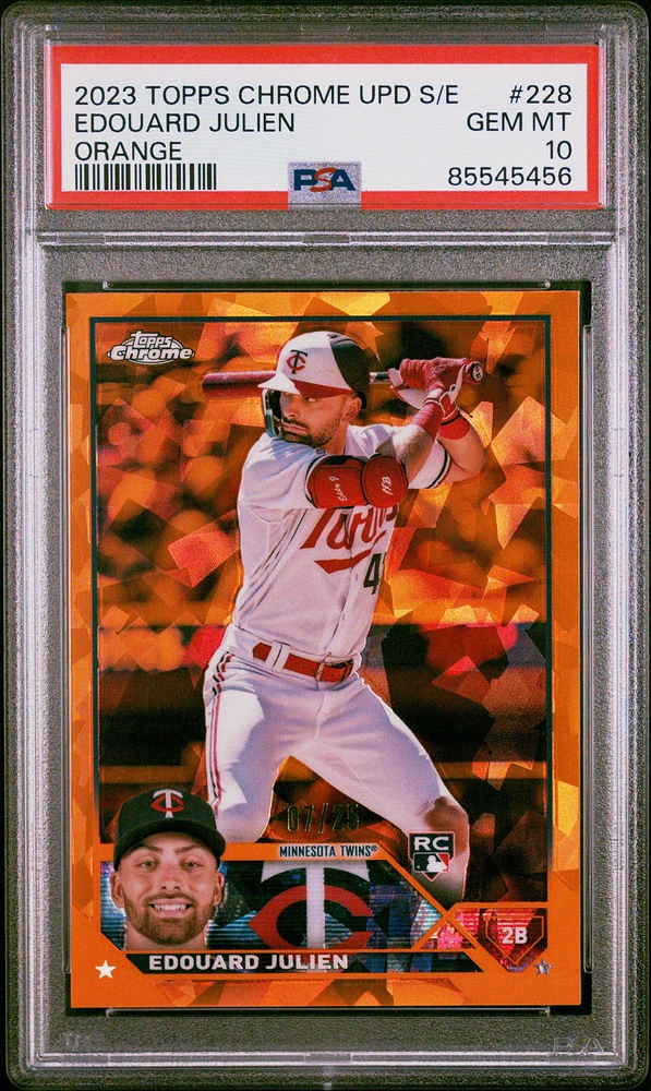 2023 Topps Chrome Update Sapphire Edition 228 Edouard Julien Orange PSA 10