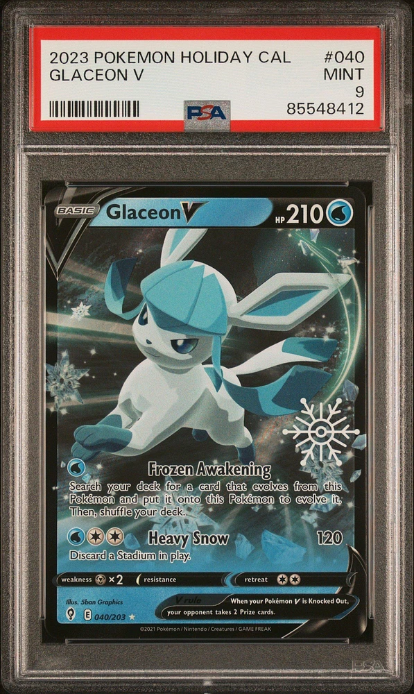 2023 Pokemon Holiday Calendar 040 Glaceon V PSA