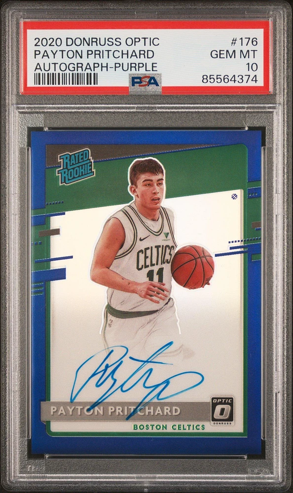 2020 Panini Donruss Optic 176 Payton Pritchard Autograph-purple PSA 10