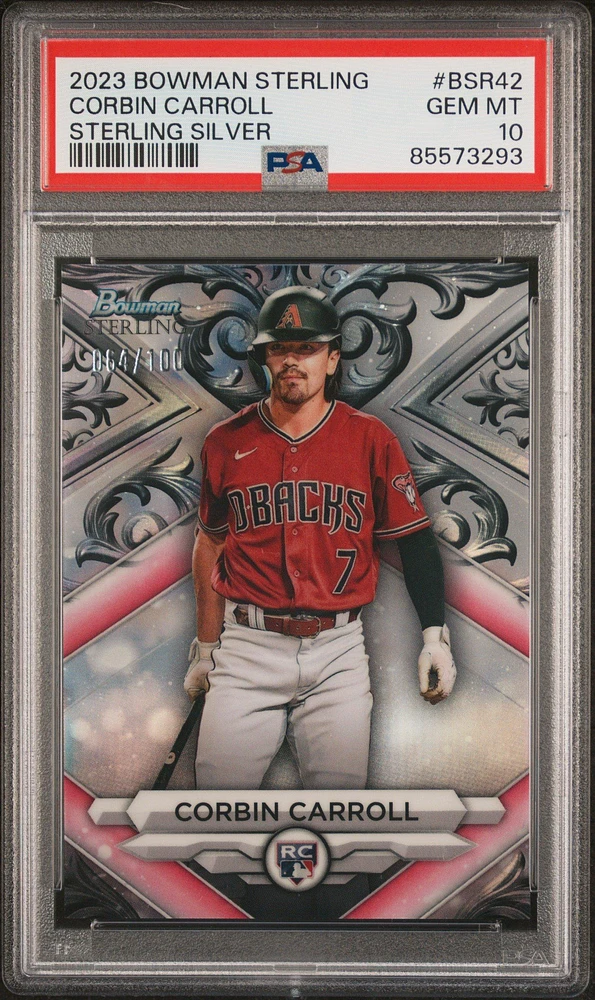 2023 Bowman Sterling Bsr42 Corbin Carroll Sterling Silver PSA 10